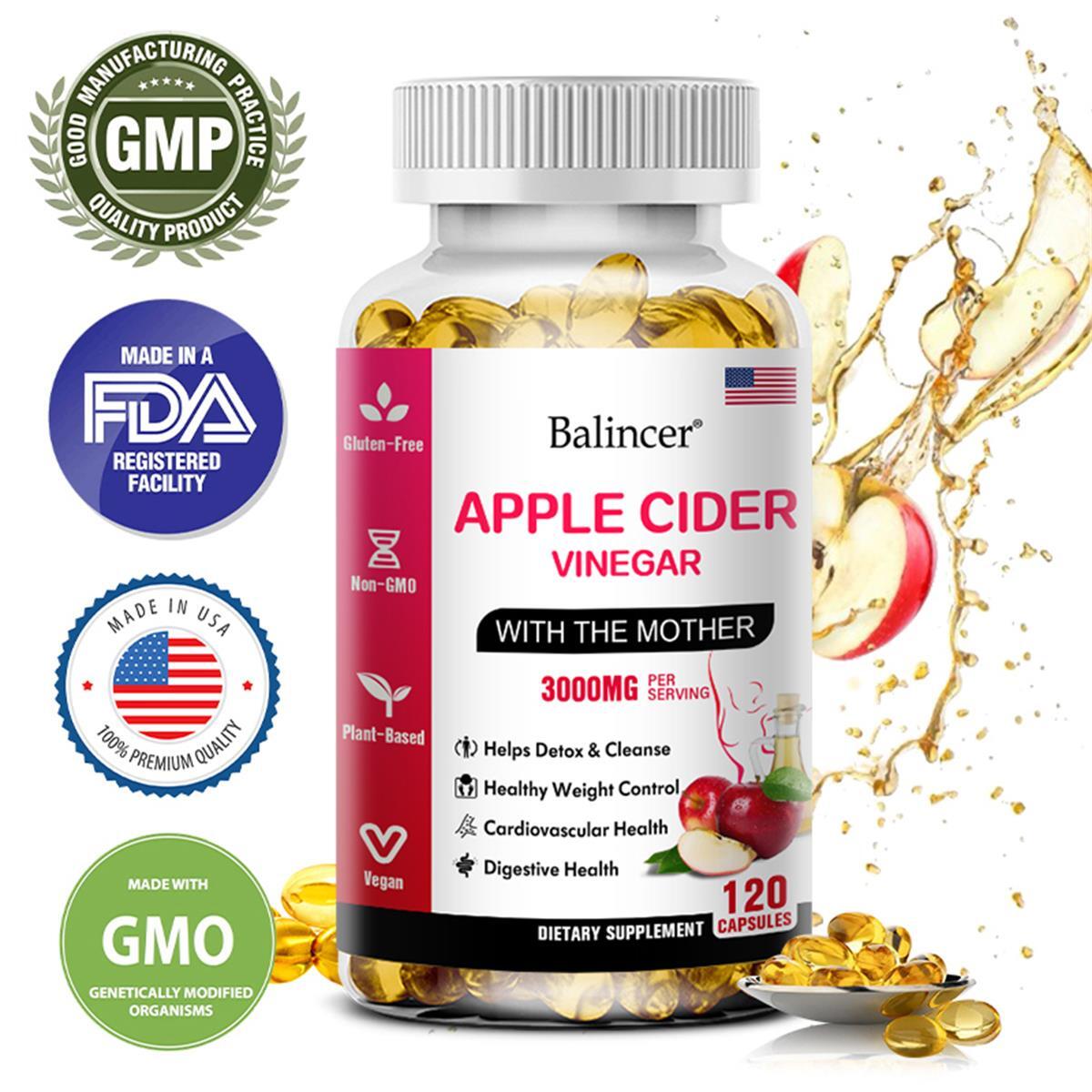 Apple Cider Vinegar Extract 1600mg -Weight Loss ,Hunger Control, Weight Control