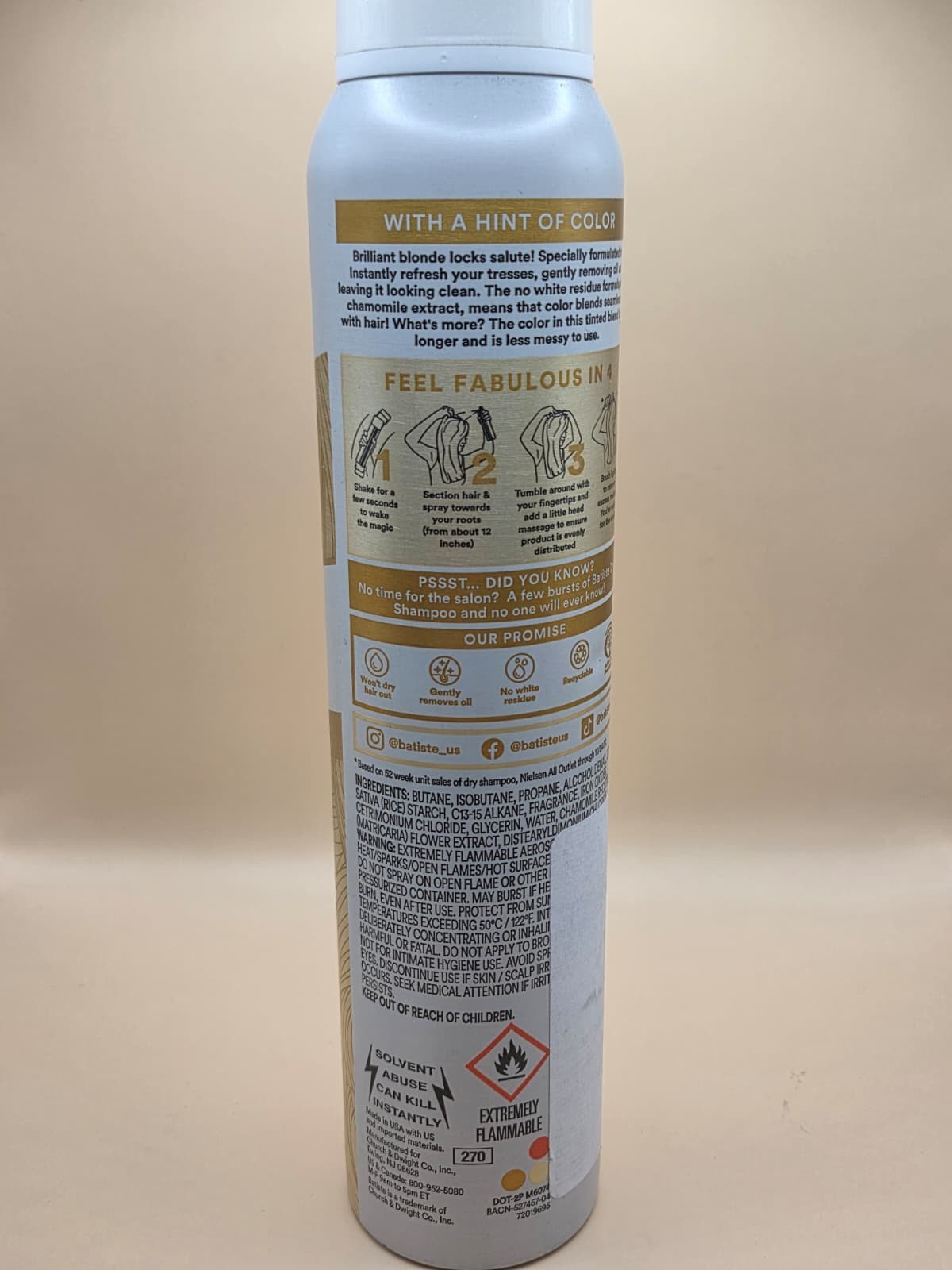 Batiste Dry Shampoo – Blonde – 120g 4.23 oz