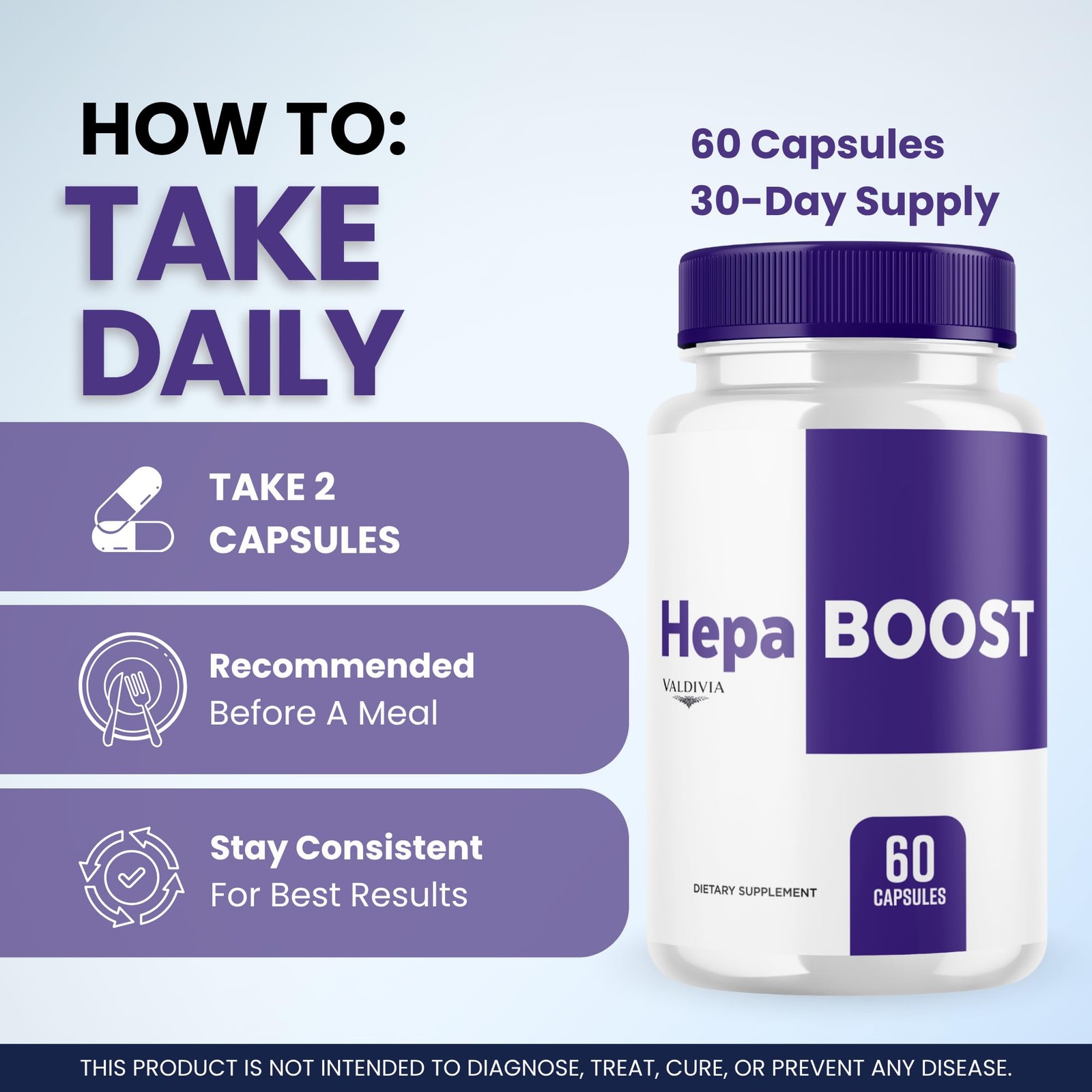 HepaBoost Liver Health Support Supplement Capsules Detox 1 Pack 60Ct