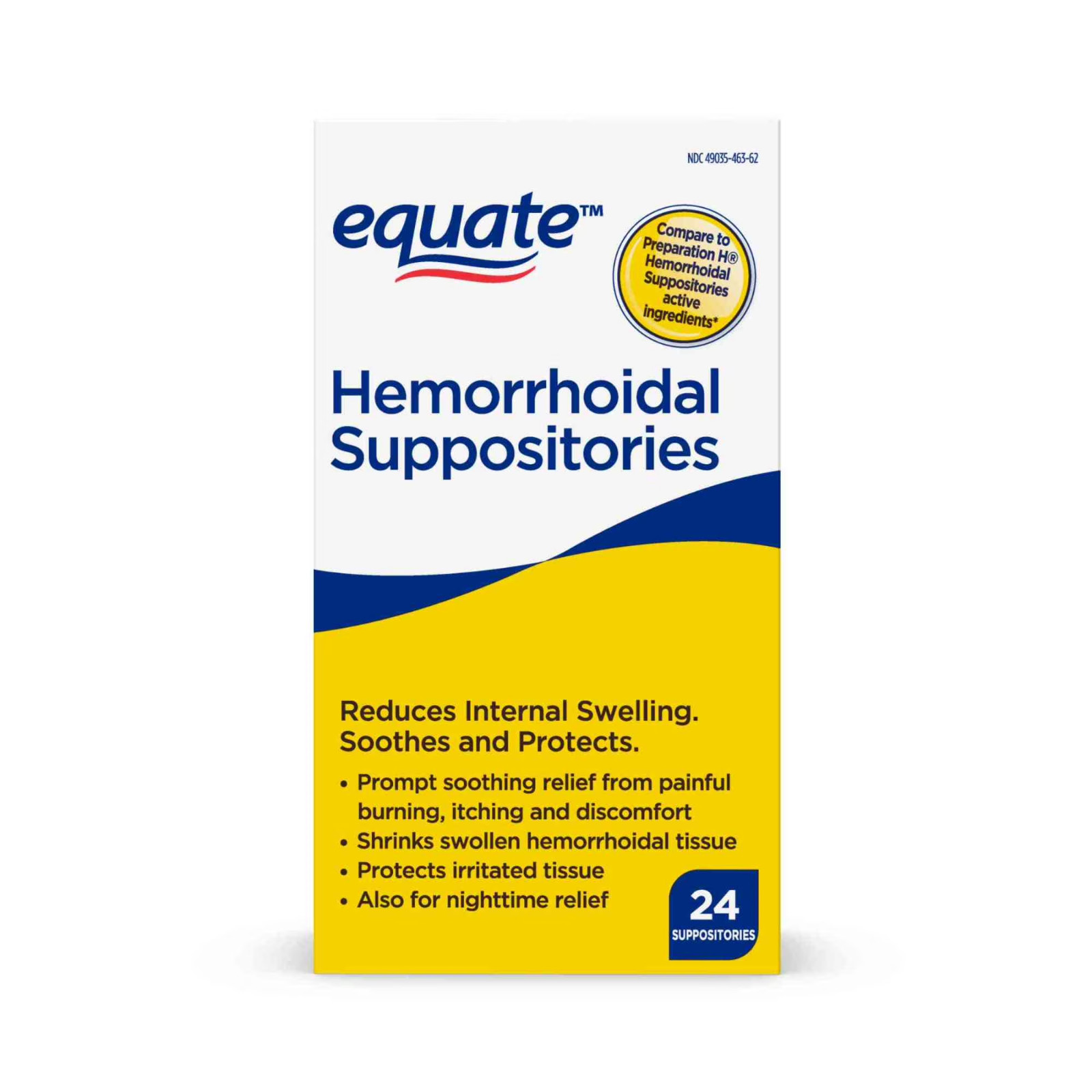 Equate Hemorrhoidal Suppositories Compare to Preparation H 24ct ( 2 PACK)