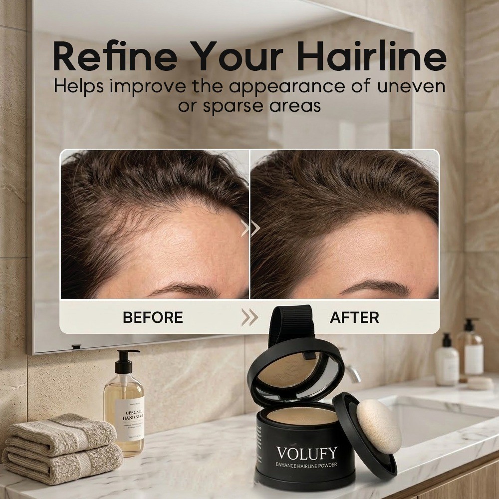 Volufy Hairline Powder , Root Touch up powder Hair Fiber For Thinning Hair