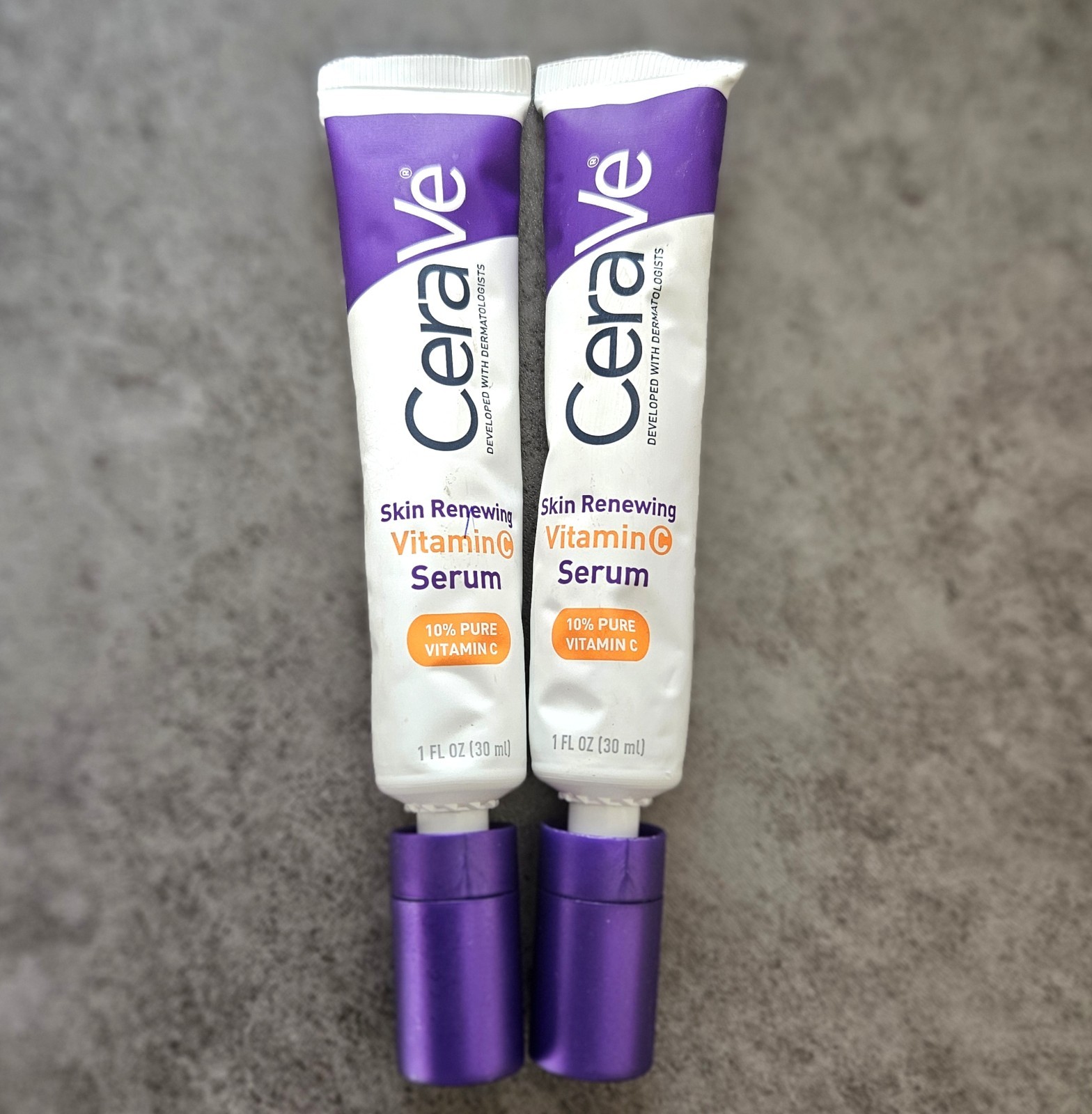2 tubes CeraVe Skin Renewing Vitamin C Serum 1 oz / 30 ml Each NWOB! $50 MSRP