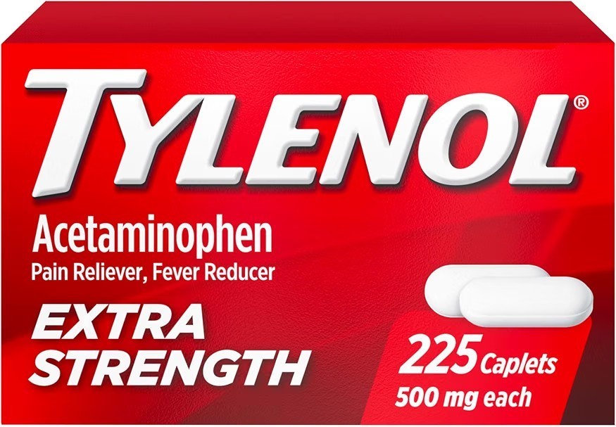 Tylenol Extra Strength 500mg Acetaminophen Pain Reliever Fever Reducer 225ct