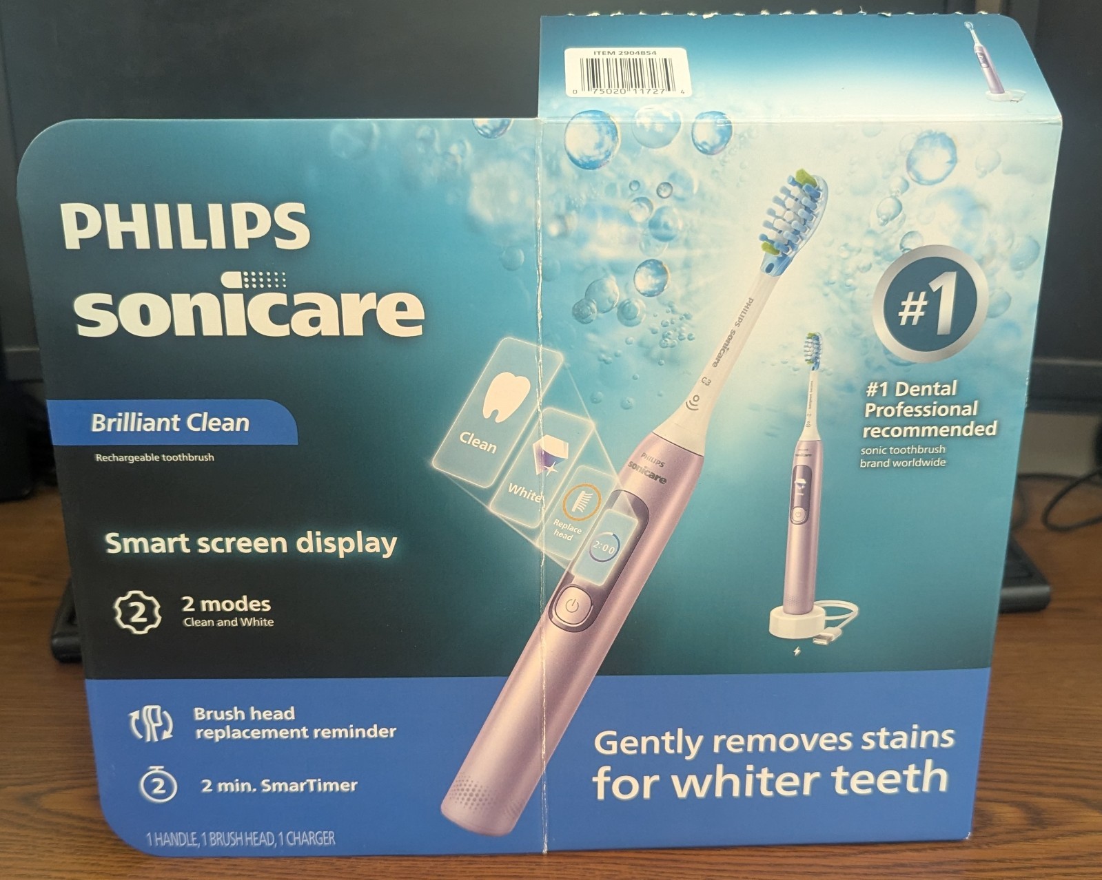 1 PHILLIPS SONICARE BRILLIANT CLEAN RECHARGEABLE TOOTHBRUSH SET *SEE DESCRIPTION