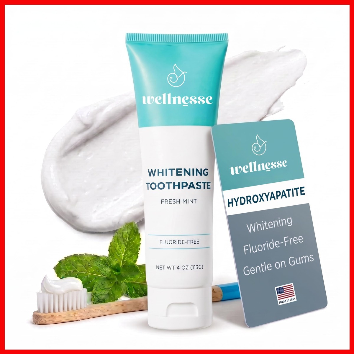Hydroxyapatite Toothpaste 4 Oz Fresh Mint Whitening Fluoride Free