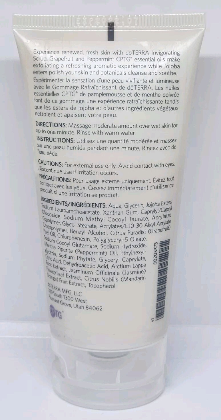 doTERRA Invigorating Scrub Grapefruit & Peppermint 70g New Sealed Tube