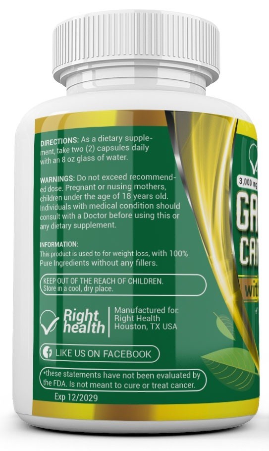3000mg Daily GARCINIA CAMBOGIA 95%HCA Capsules Fat Burn Slim Diet Weight Loss
