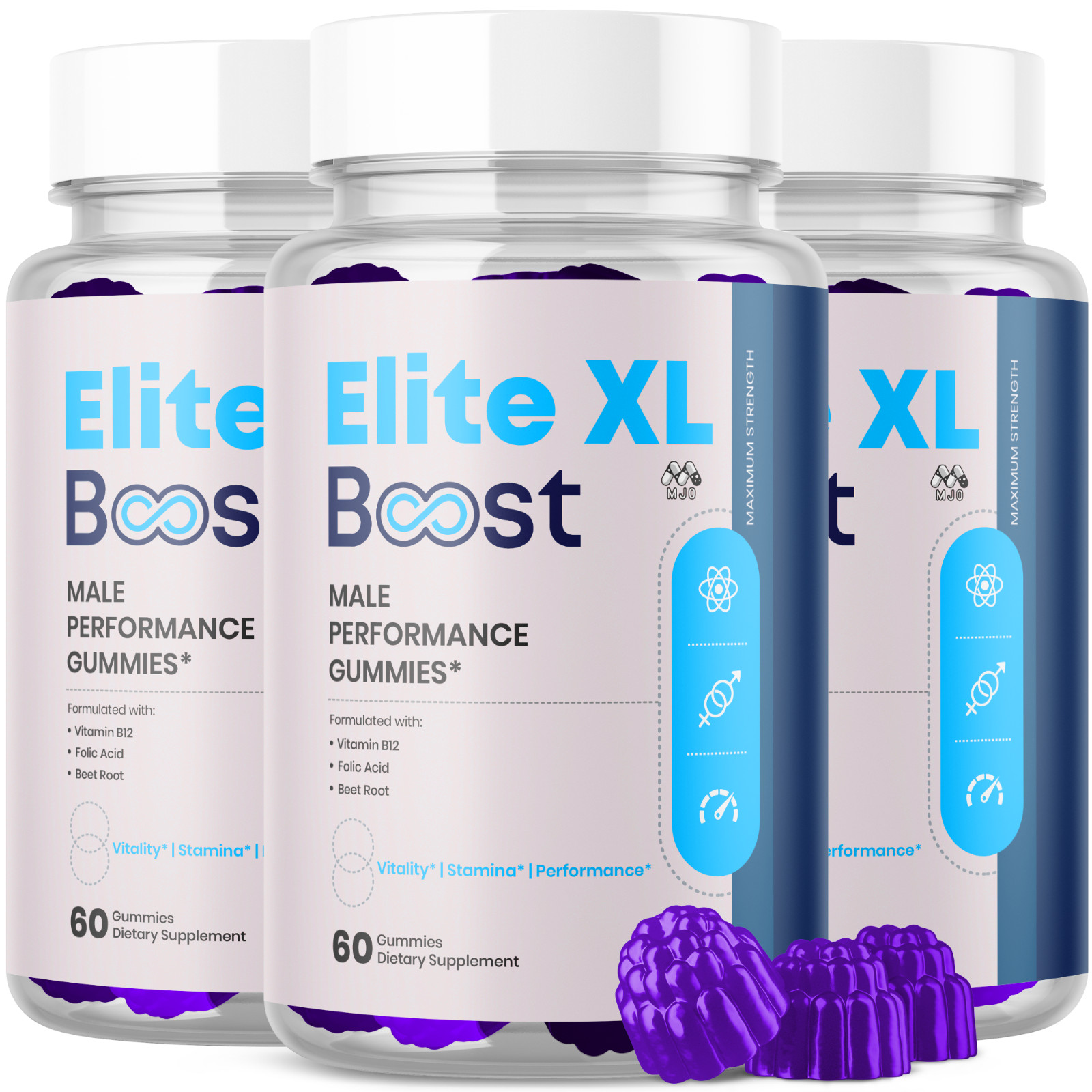 (3 Pack) Elite XL Boost Male Gummys Advanced Elite XLBoost Formula 180 Gummies