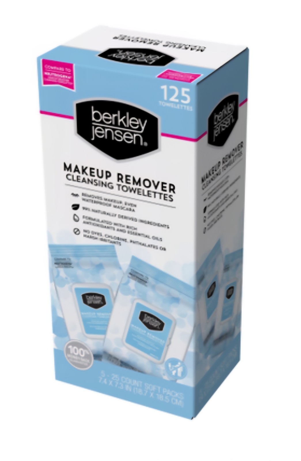 Berkley Jensen Makeup Remover Cleansing Towelettes 125 Count | 5 Packs of 25 | F