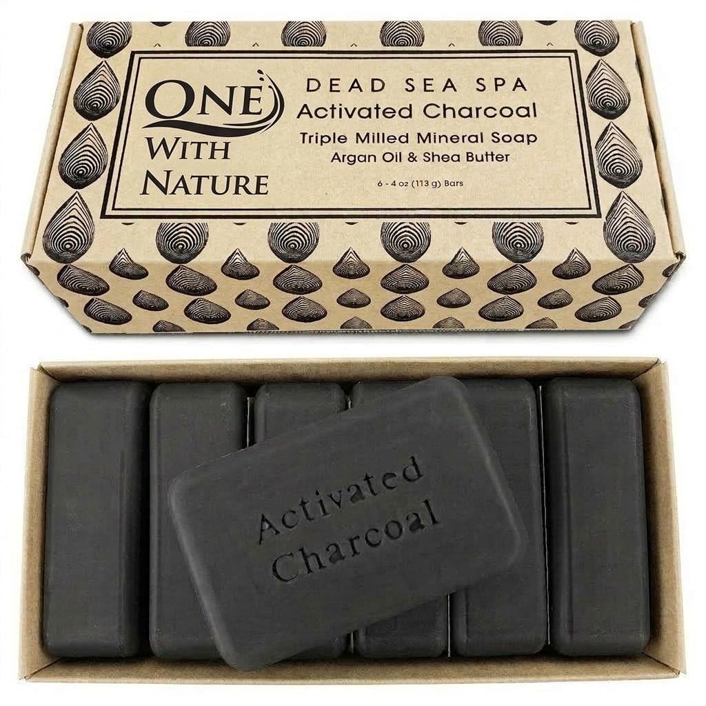 With Nature Activated Soap 4oz 6-Pack Gift – Detoxifying and Exfoliating Soap…