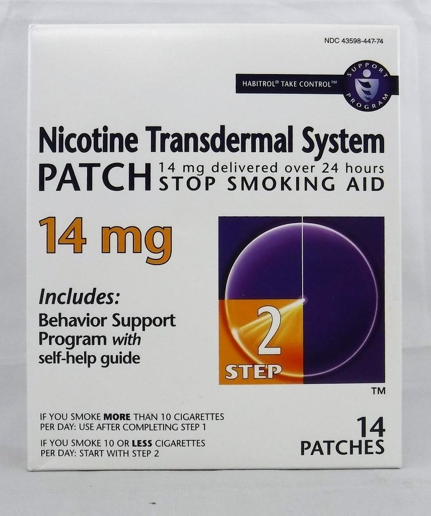 Habitrol Step 2 Nicotine Patches 14mg 14 Total patches Exp 4/27+ FREE SHIPPING