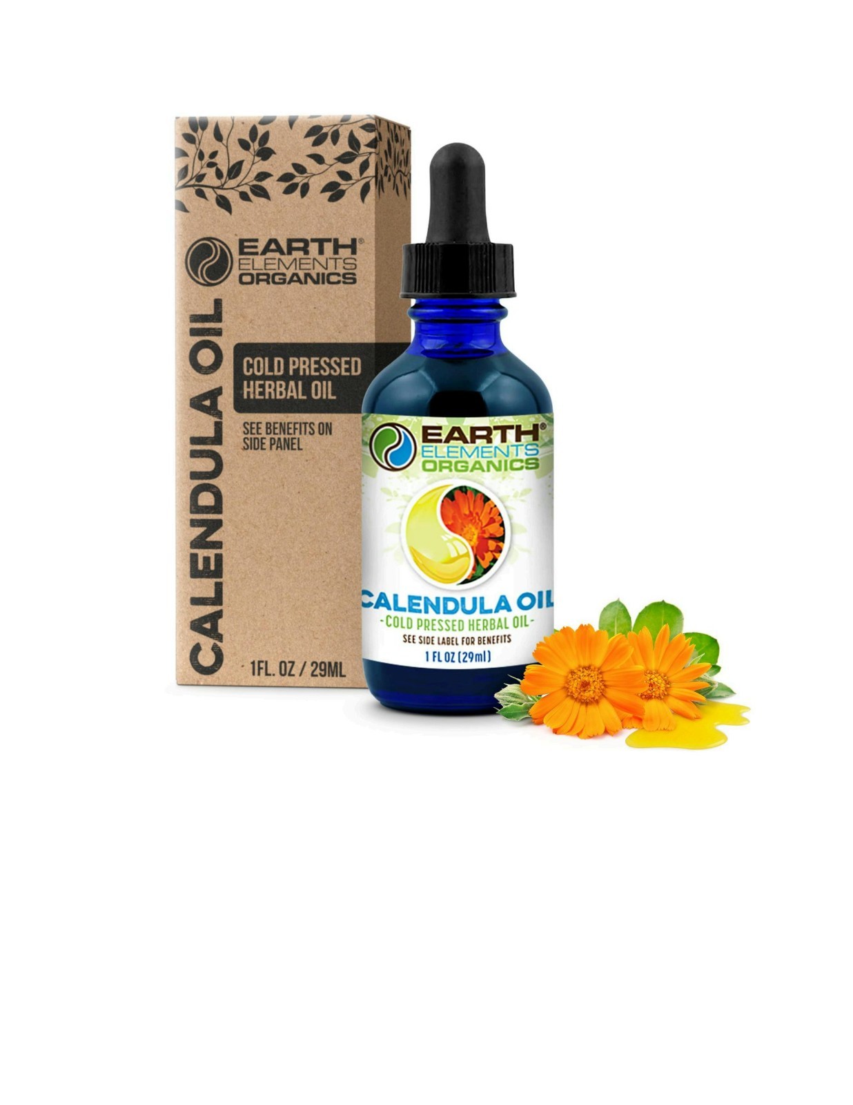 Organic Calendula Oil _ Raw, Infused, Pressed Herbal Oil