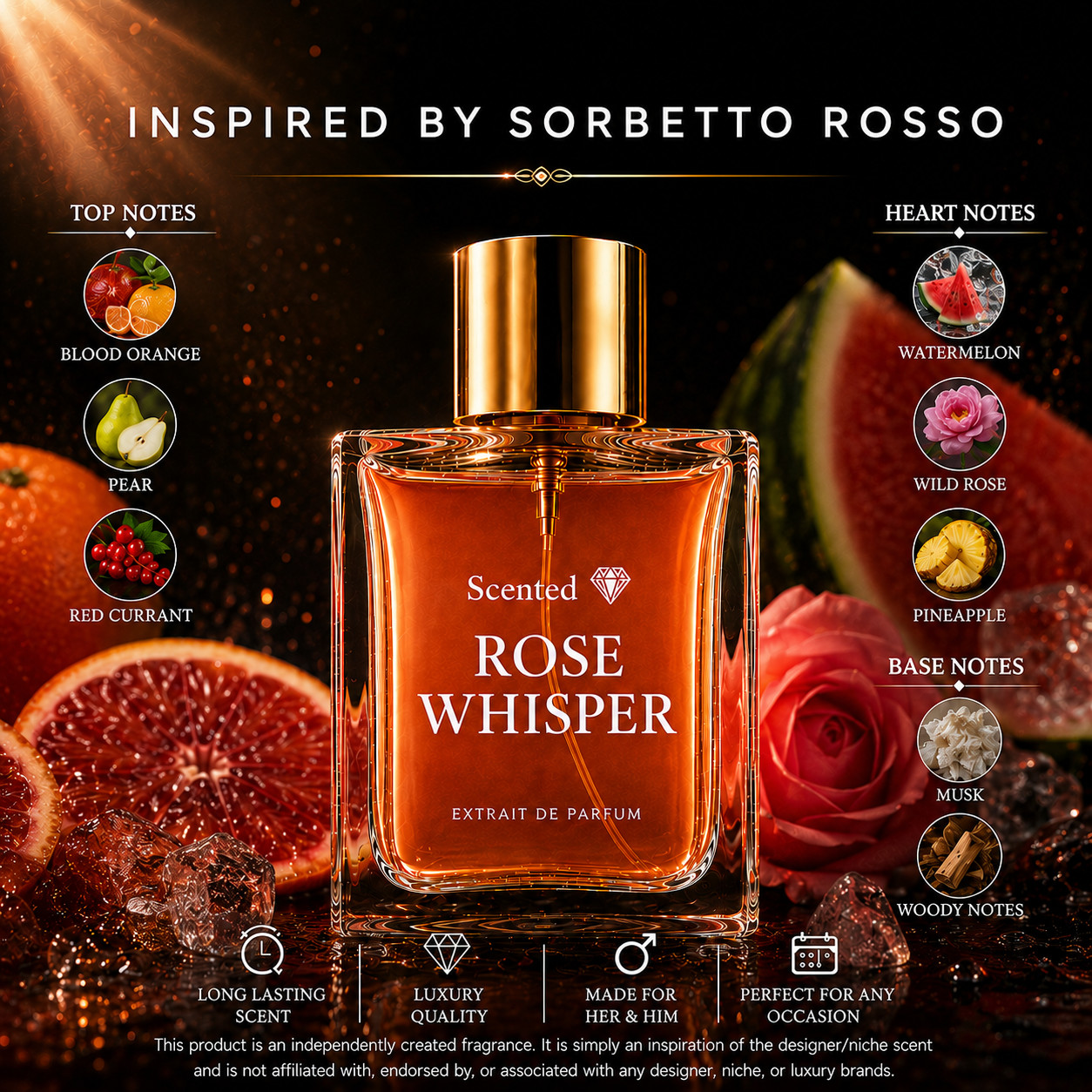 Strong Alternative to Sorbetto Rosso | Choose Size | Extrait De Parfum