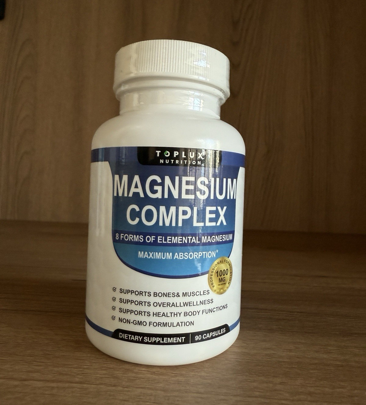 Toplux Nutrition Magnesium Complex 1000mg Muscle Health Non-GMO 90 Capsules
