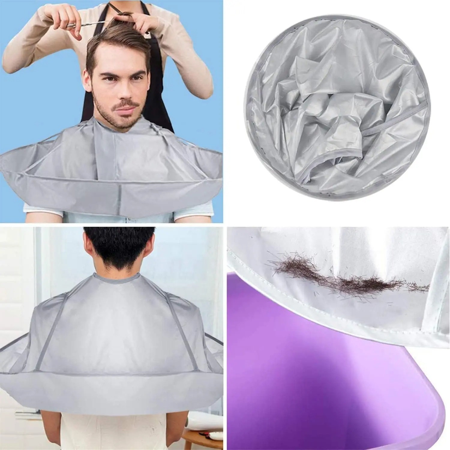 Hair Cutting Cloak Umbrella Hairdressing Cape Catcher Cover Salon Barber Family