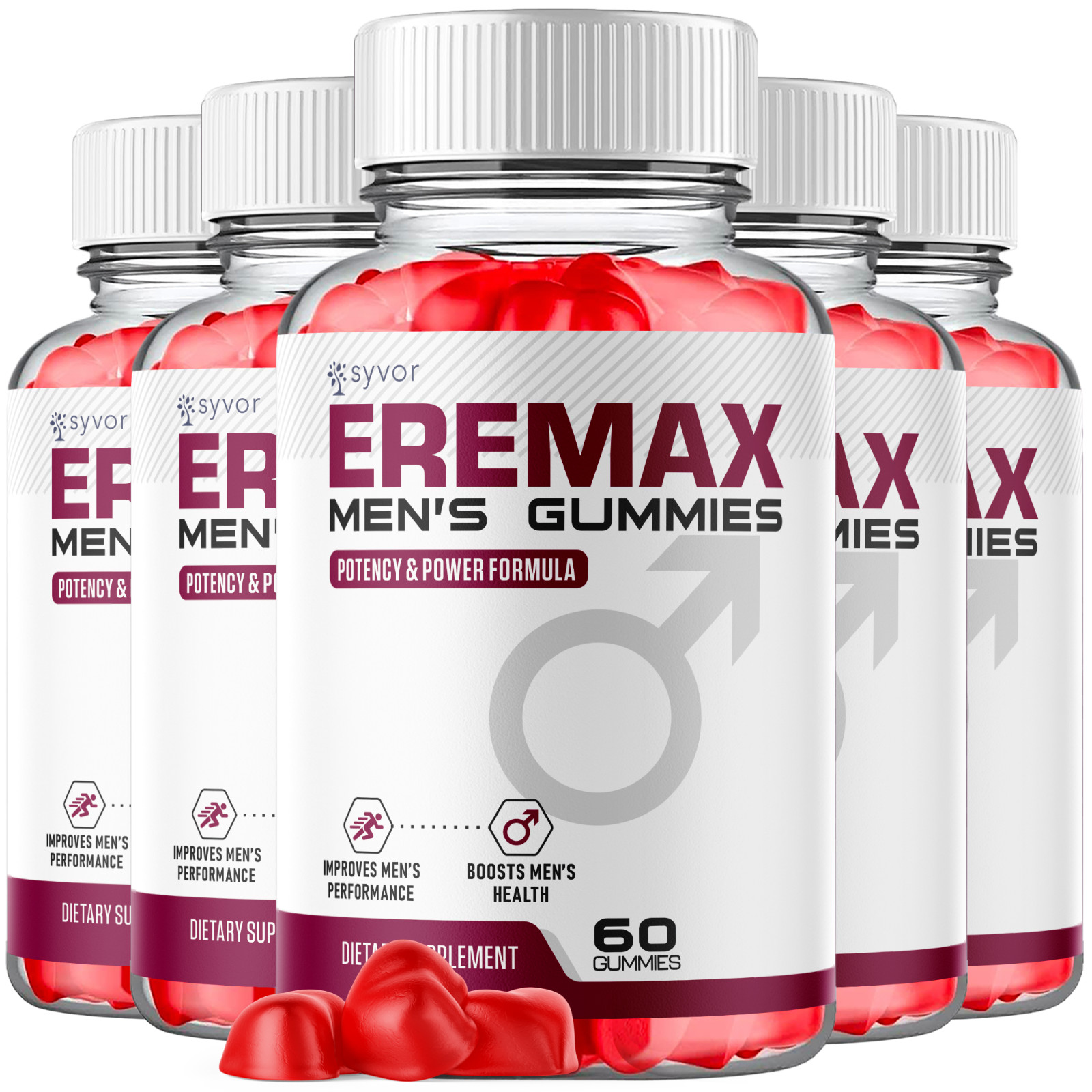 (5 Pack) Eremax Gummys Advanced Male Support Formula Ere Max Vitamin 300 Gummies