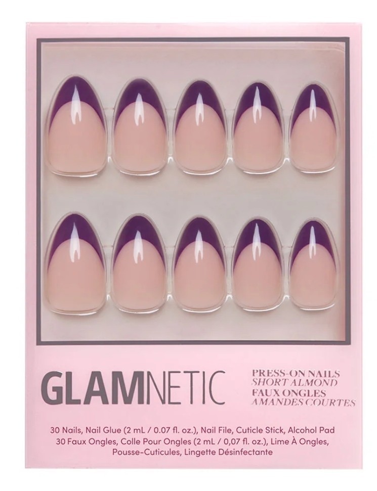 Glamnetic Press-On Nails- Lot Of 2- Strawberry Bits, Plum- Short Almond