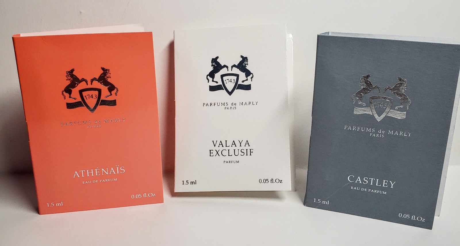 Parfums de Marly 3 Sample Set Castley, Athenais, Valaya Exclusif FREE SHIP!