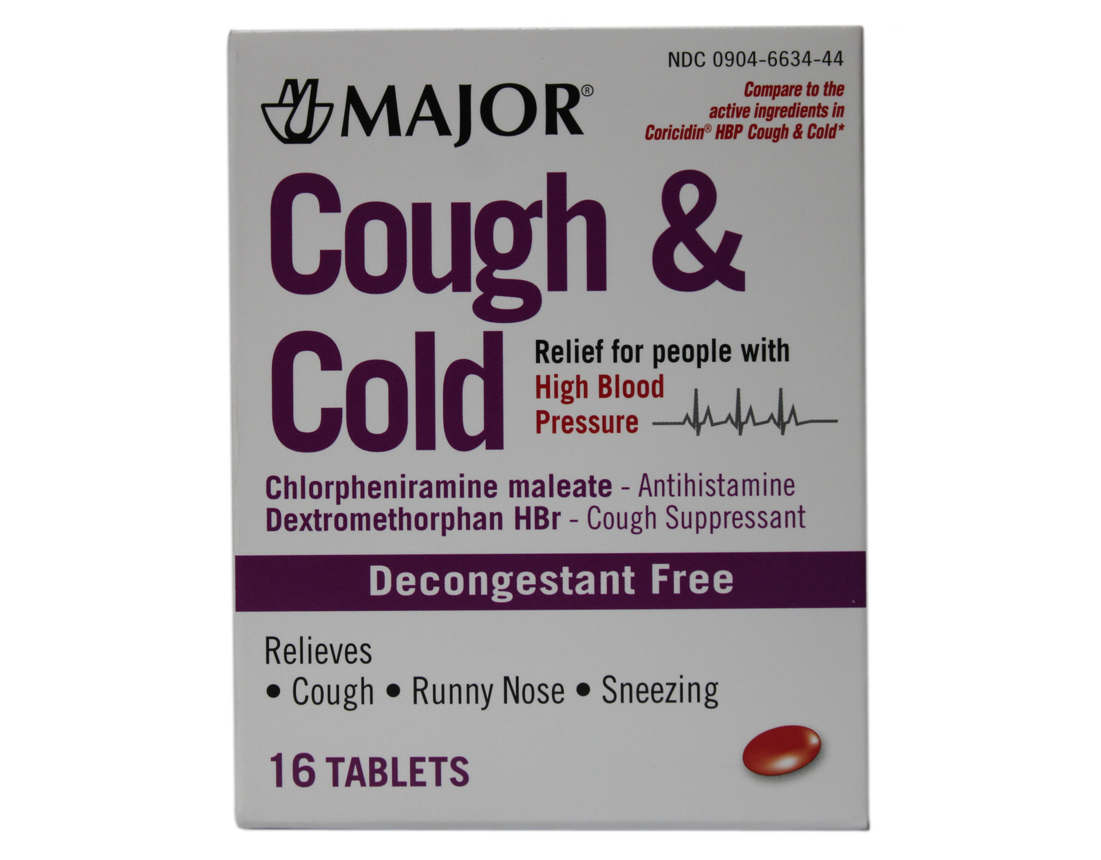 Pack of 6 Major Cough & Cold Relief for People with High Blood Pressure 16 Tabs