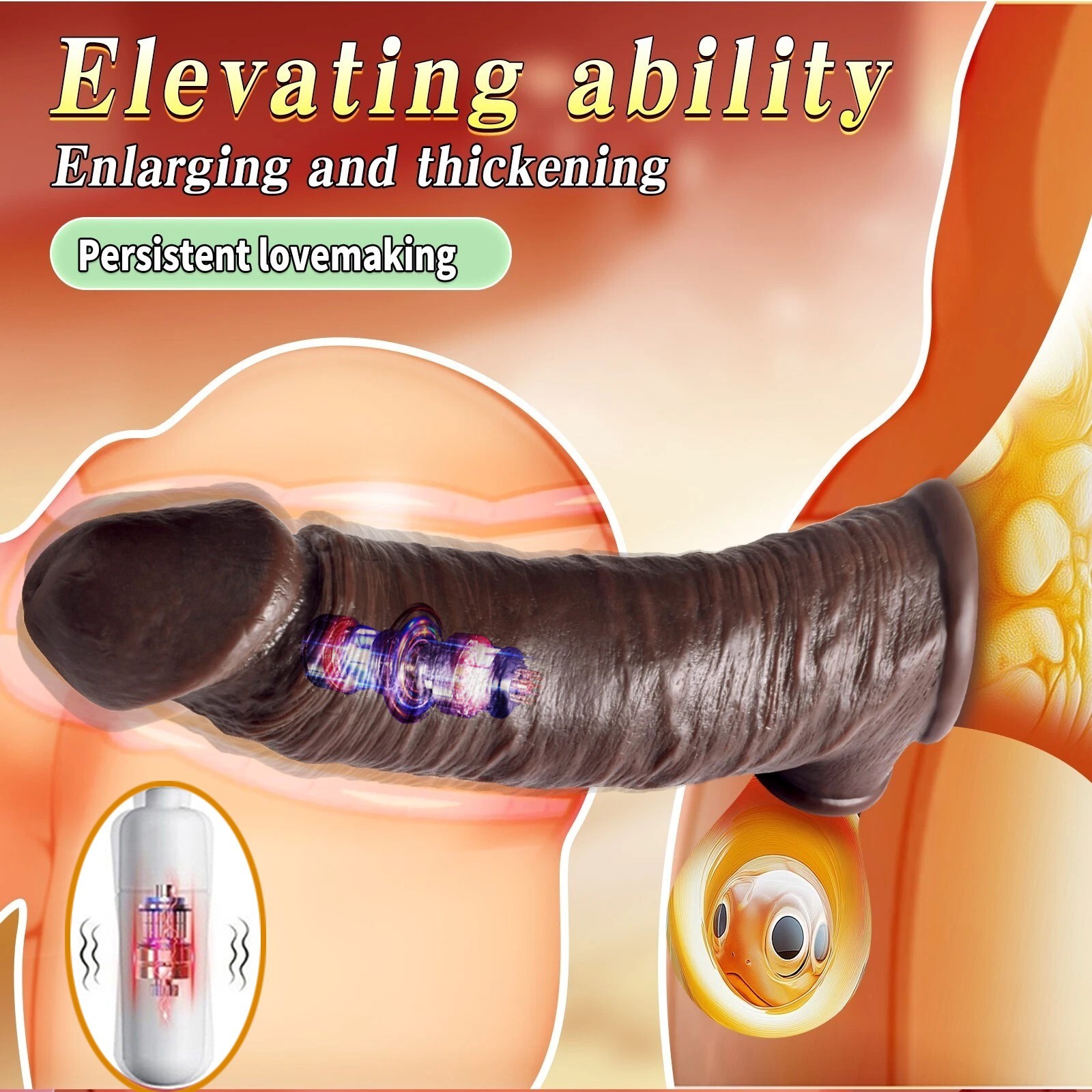 Penis Sheath Male Bigger Sleeve Girth Reusable Condom Extender-Enlarger-Enhancer
