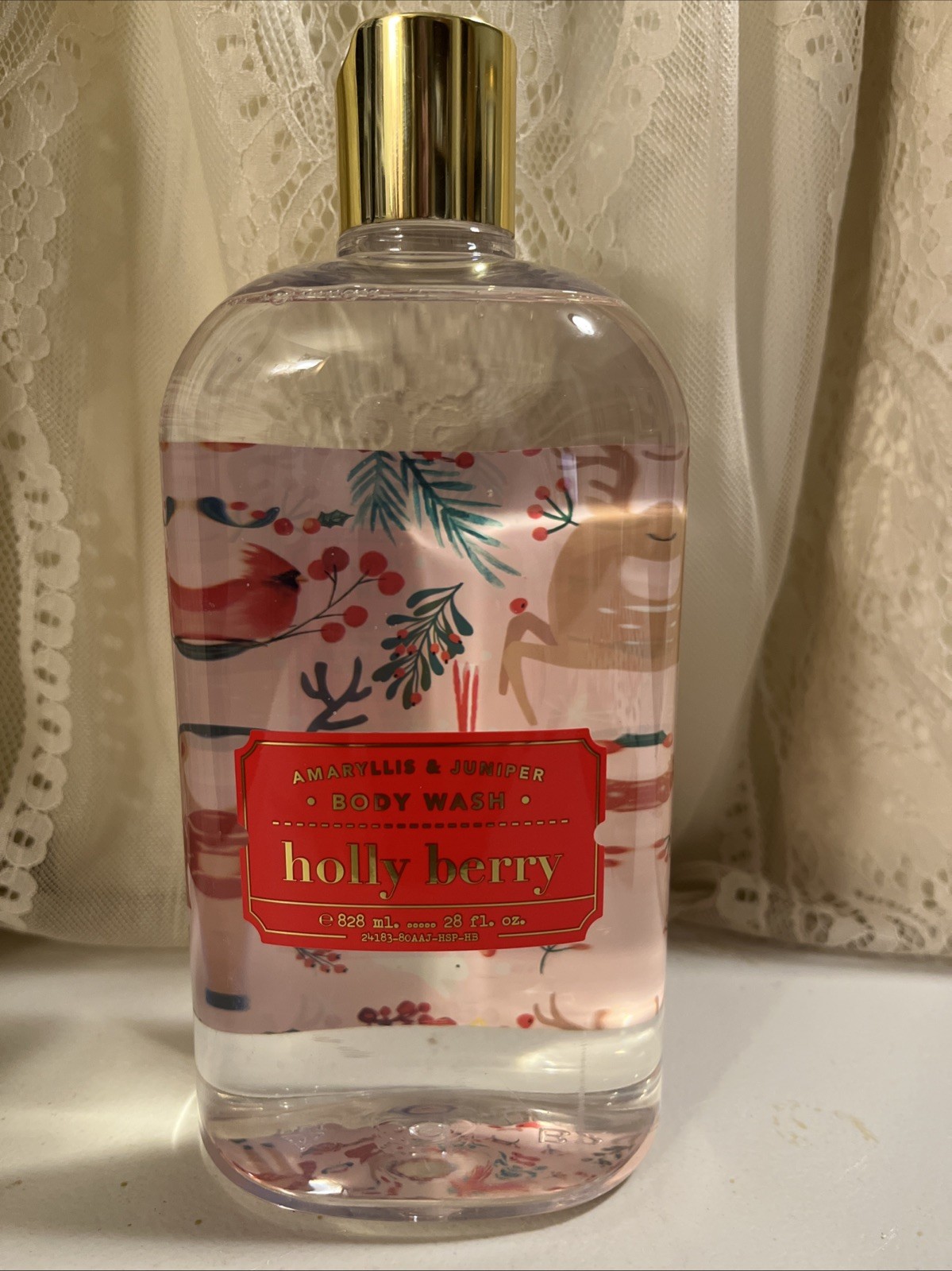 H+B Home & Body Amaryllis And Juniper Body Wash Holly Berry 28 Fl Oz NEW