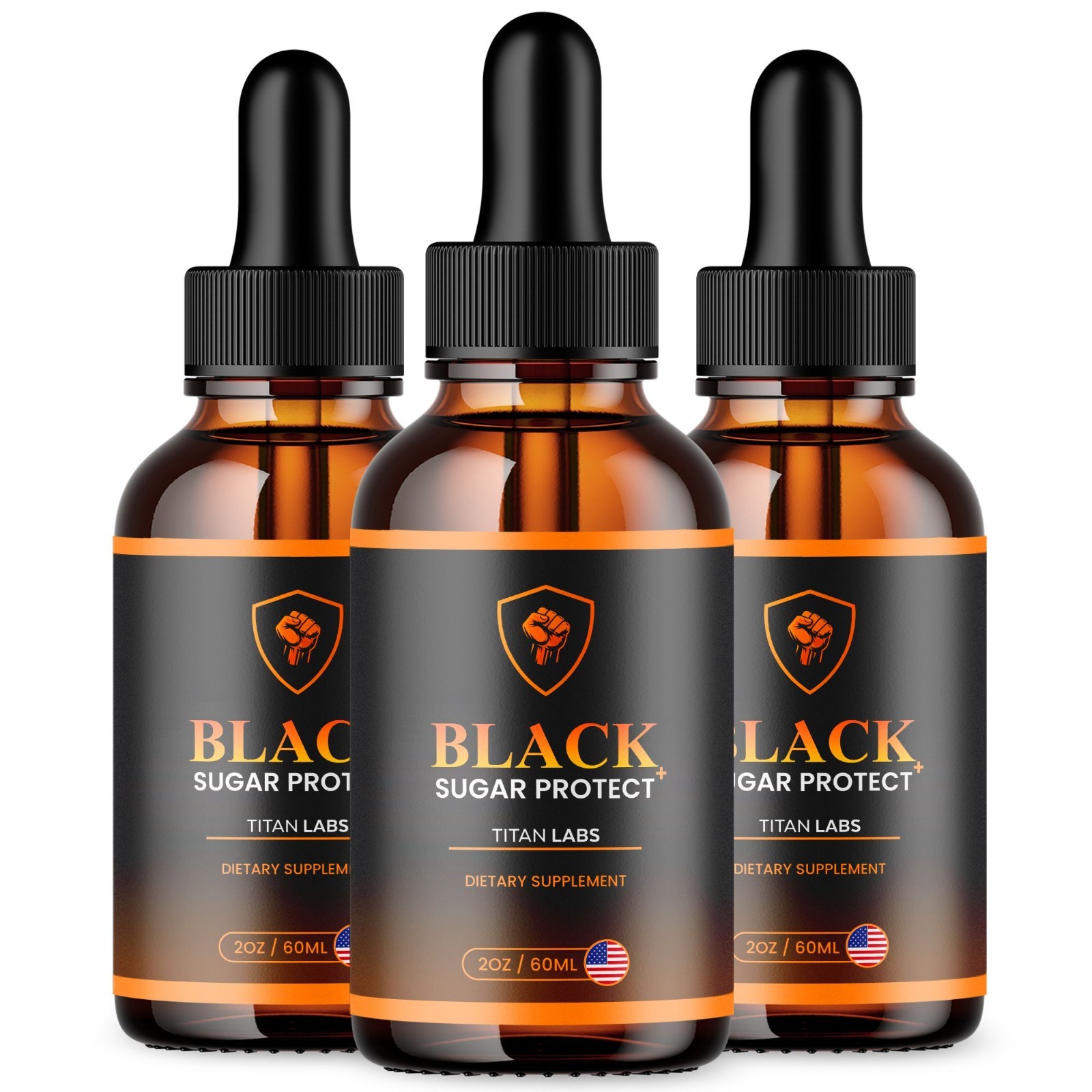 (3 Pack) Black Sugar Protect Drops Advanced Blood Support Supplement 90 Servings