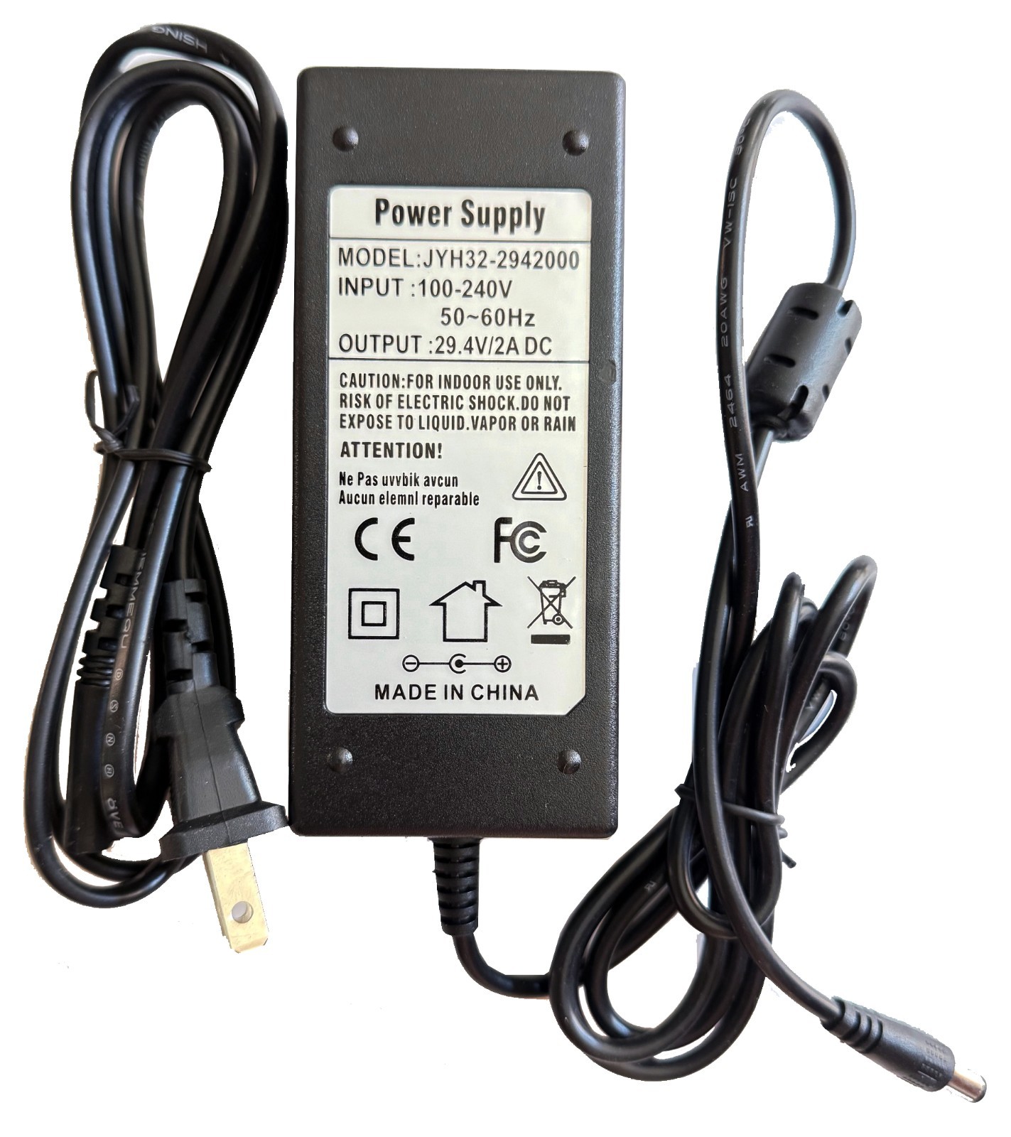 Power Supply Adapter 29.4V/2A DC / Output 100-240V / 50-60Hz