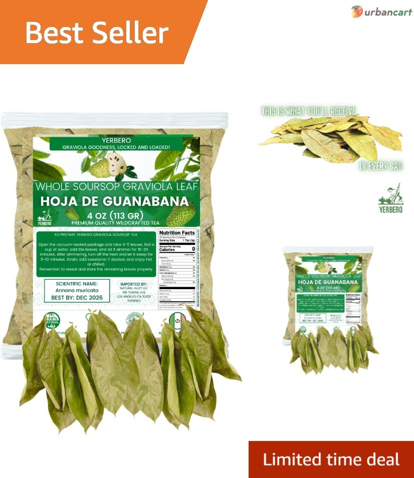 Wildcrafted Graviola Soursop Leaves – 4 oz for Rich, Exotic Tea Experience