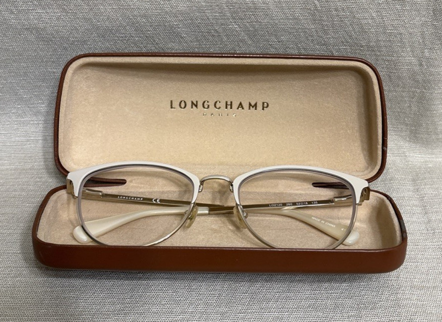 Longchamp Eyeglasses FRAMES ONLY LO2120 260 Nude Cat Eye Full Rim 52-18-135
