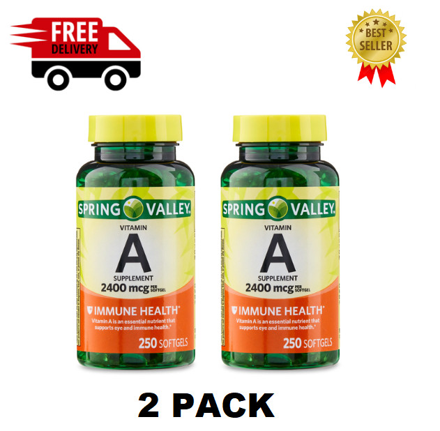 ( 2 PACK )Vitamin a Supplement, 2400 Mcg, 250 Count.