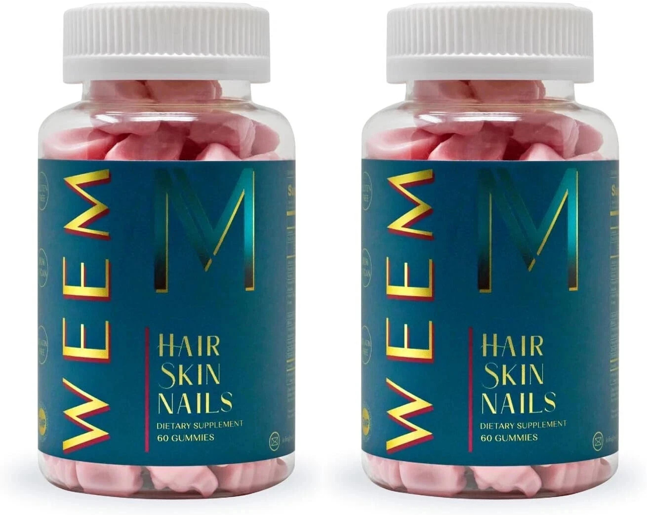 WEEM Hair Skin and Nails Gummies – Supports Healthy Hair – Vegan biotin (Pack 2)