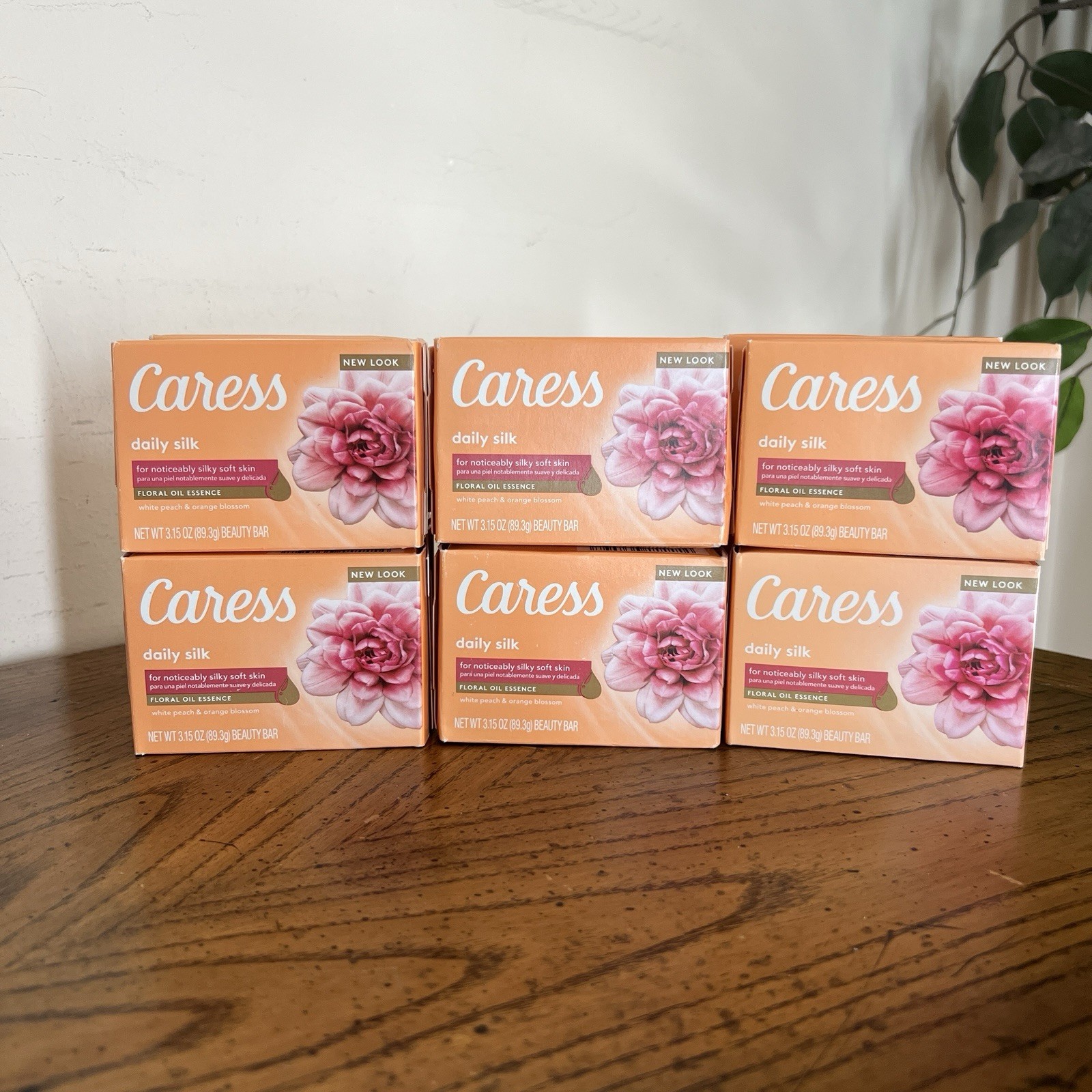 12 Bars Caress Daily Silk Soap White Peach Orange Blossom 3.15oz