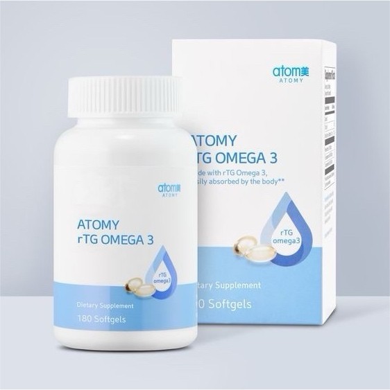 Atomy rTG Omega-3 Heart Health Supplement Softgels, 180 Count