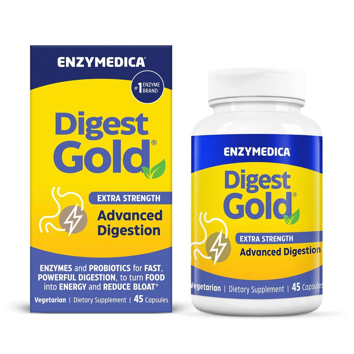 Enzymedica Digest Gold Enzymes and Probiotics Advanced Digestion Extra 45ct