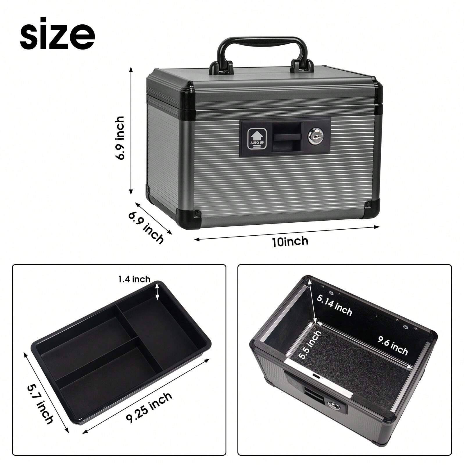 Portable Locking Medicine Storage Box Double Layer Tray Handle