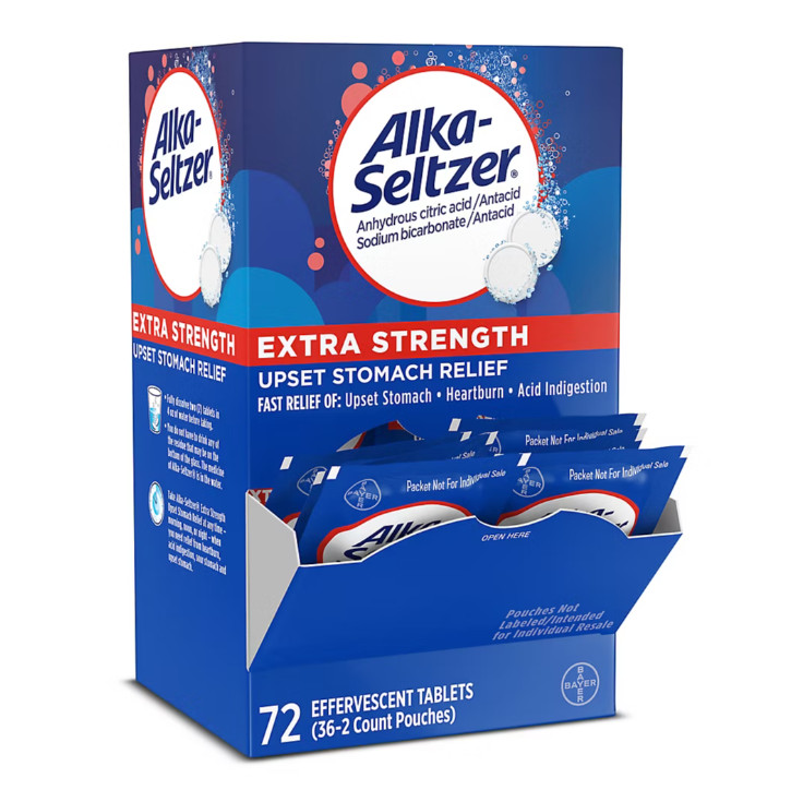 Alka-Seltzer Extra Strength, Heartburn, Indigestion, Upset Stomach, 72 Ct.