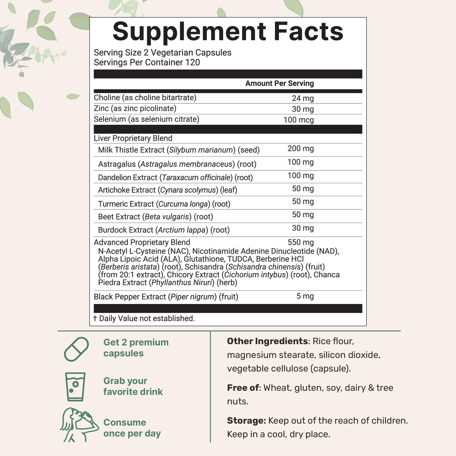 Liver Support Complex – 20 Ingredients with Milk Thistle, NAC, Turmeric & More