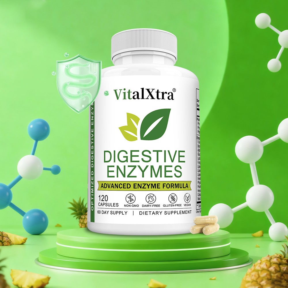 Digestive Enzymes Supplement 120 Capsules Indigestion Support Constipation Vegan