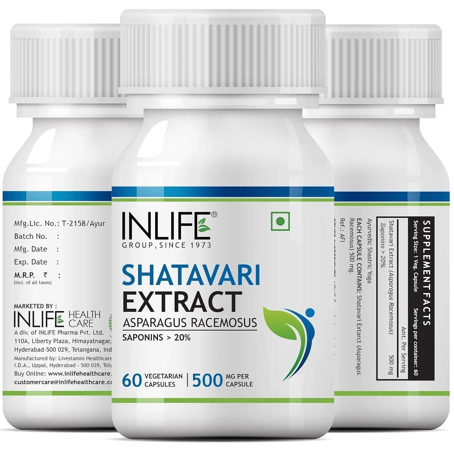 INLIFE Shatavari Capsule for Women 500mg – 60N