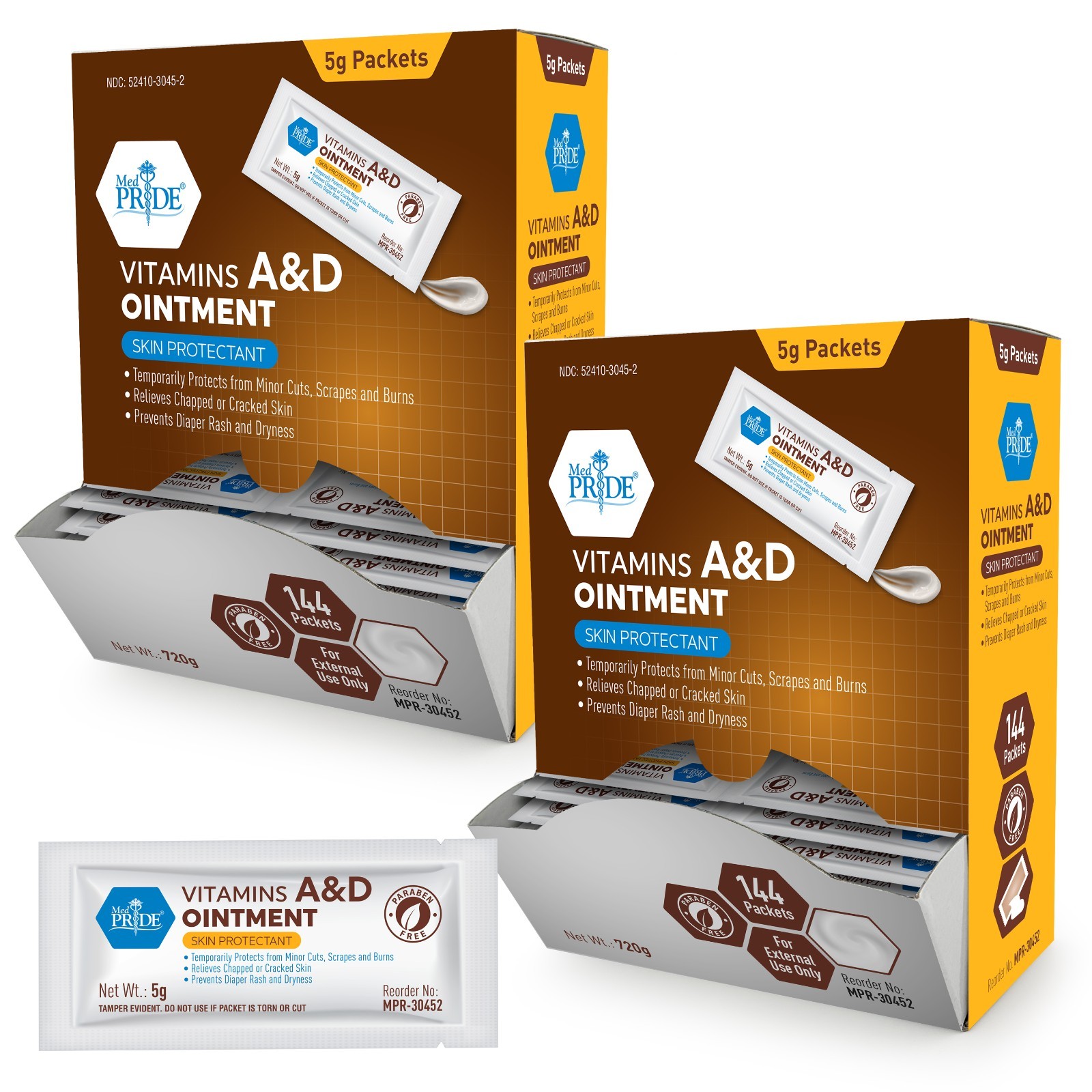 MED PRIDE A&D Ointment Packets Skin Protectant for Rash Cuts Dry Skin 288-576 Ct