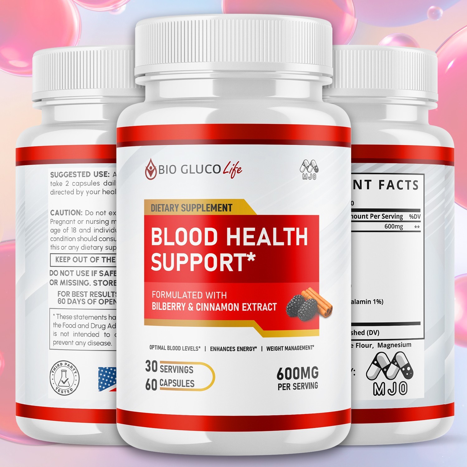 (2 Pack) Bio Gluco Life Advanced Support Blood Supplement 120 Capsules