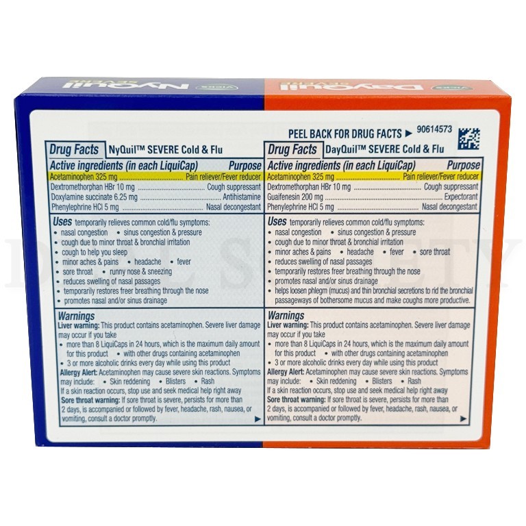 Vicks DayQuil & NyQuil Max Strength Severe Combo 12 Count Each Lot of 2