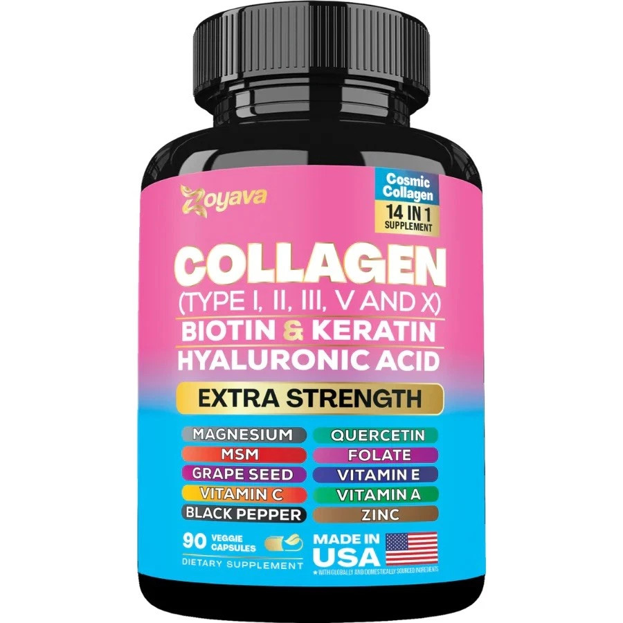Zoyava Collagen Pills Peptides Types I, II, III, V & X – NEW ~ SHIPS FROM USA