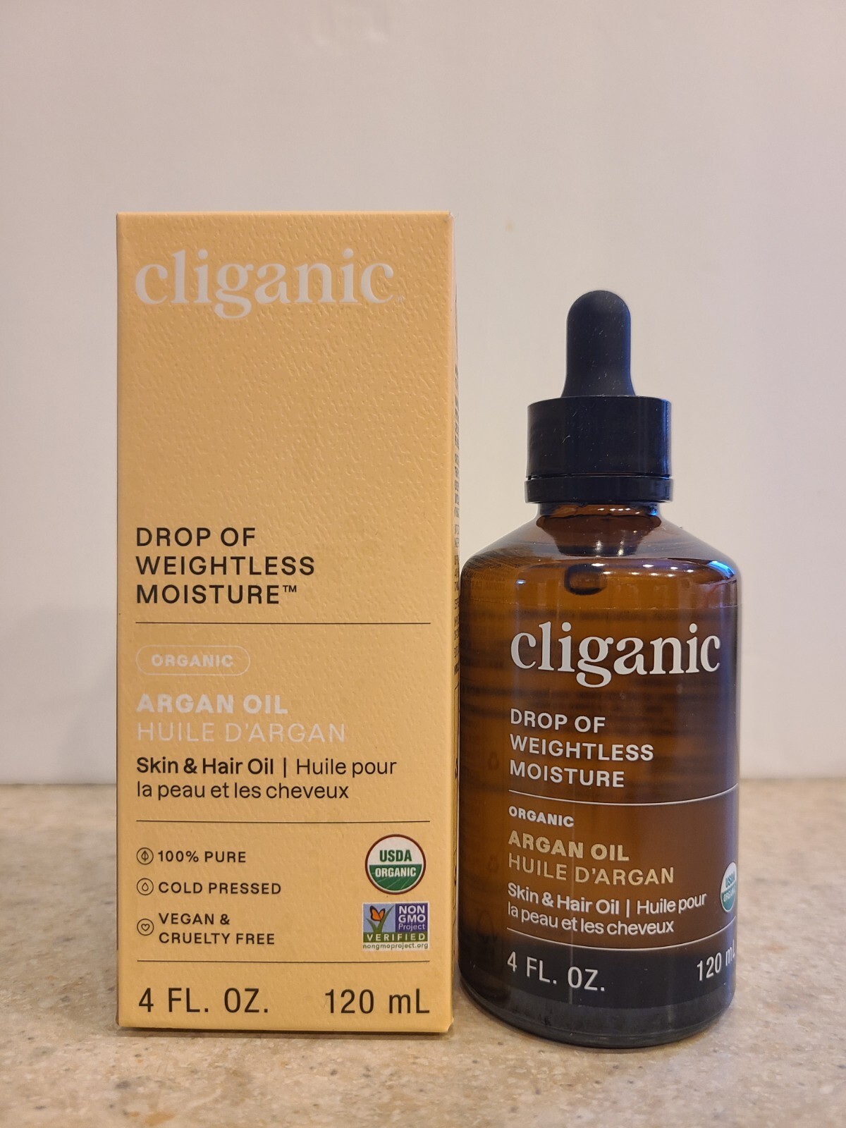 CLIGANIC ARGAN OIL 100% Pure & Natural – 4 fl oz (120 ml) SEALED EXP: 02/2029