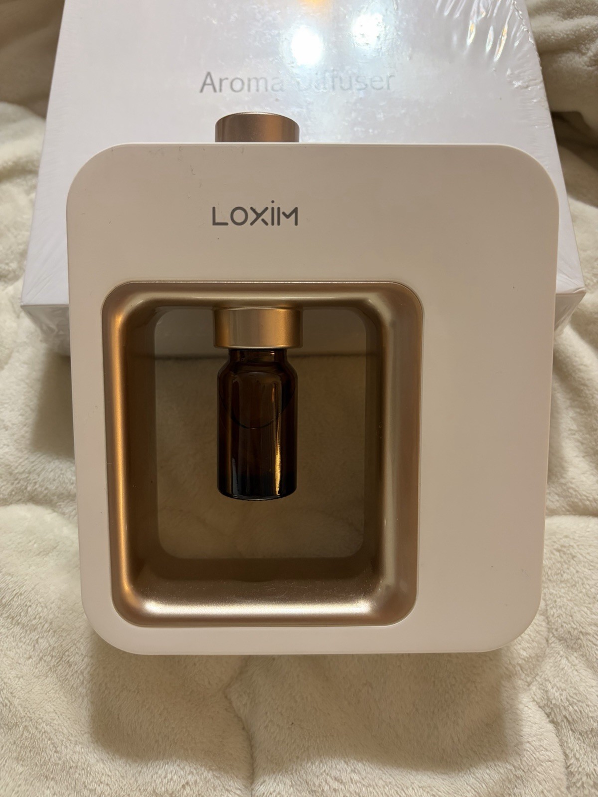 LOXIM Portable Waterless Rechargeable Essential Oil Diffuser White/Gold