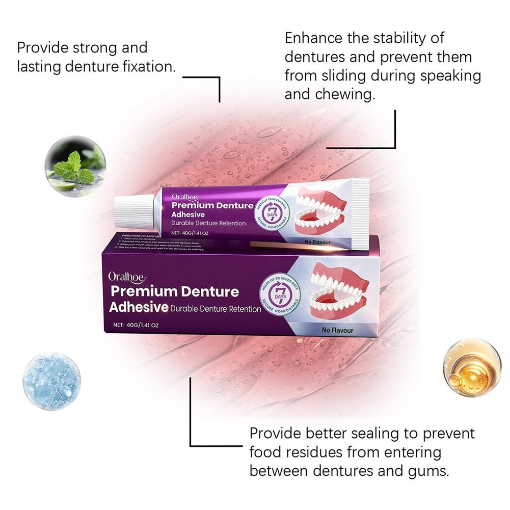 Premium Adhesive Denture Thermoplastic Strong-Denture-Adhesive 40g