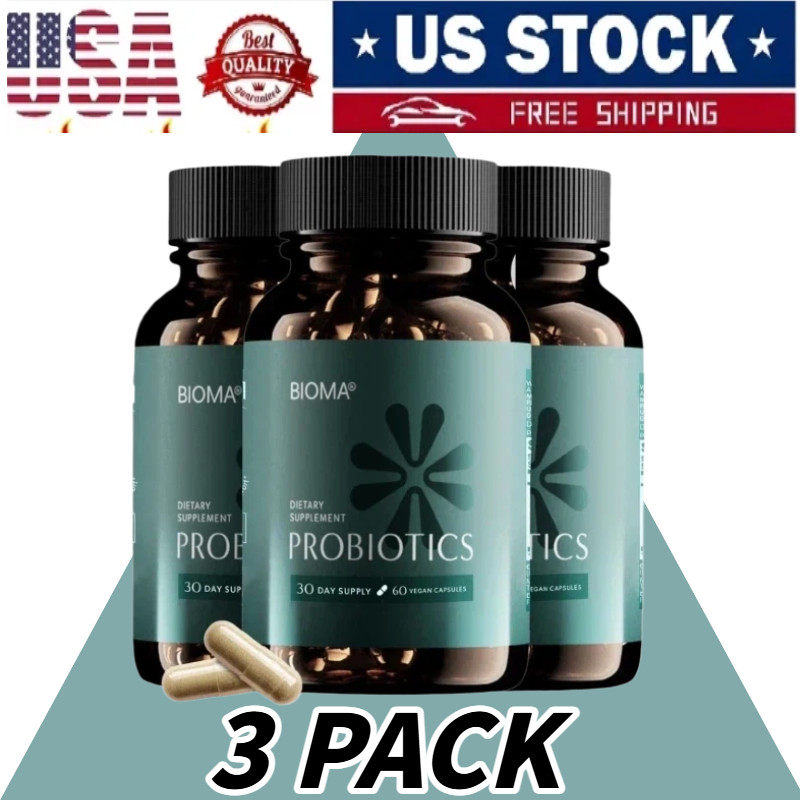 3~Pack BIOMA Probiotics Digestive Health Gut Support for Men & Women 60 Capsules