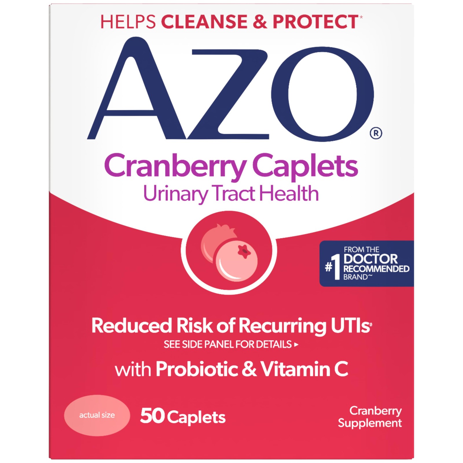 AZO Cranberry Pills for Urinary Tract Health 50 Count (Pack of 1), Multicolor