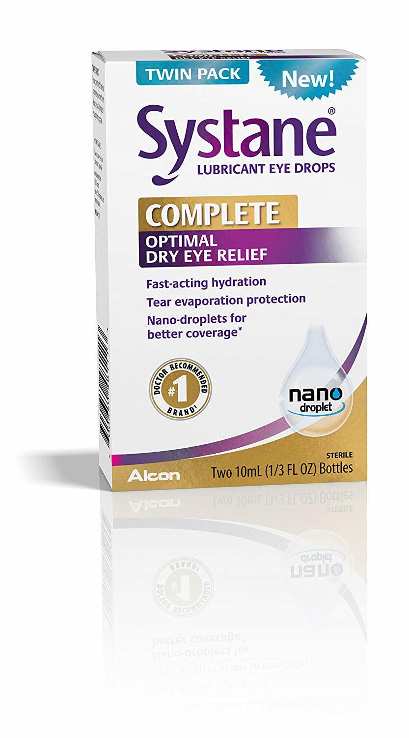 Systane Complete Lubricant Eye Drops, 2x 10mL 1/3 FL OZ TWIN PACK Alcon