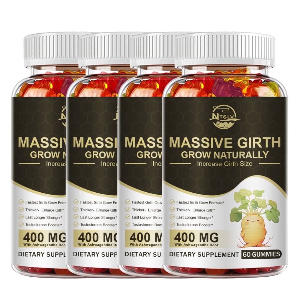 XXXL Plus Size Male ENLARGER Longer Wider Bigger Man Natural Growth 60 Gummies